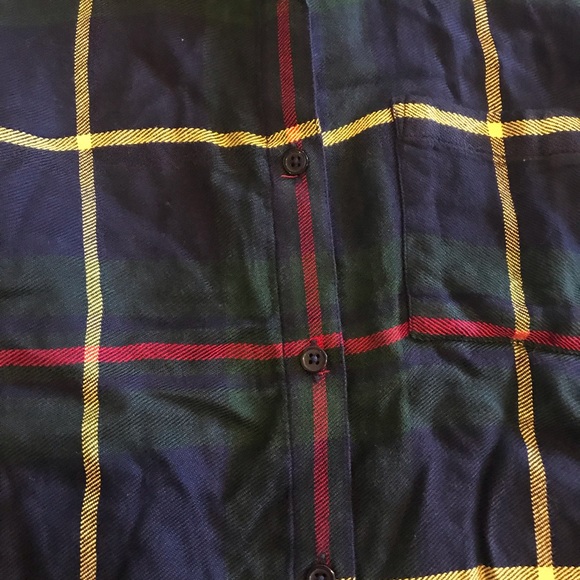 Icone Plaid Tartan Button Down Long Sleeve Collard Shirt Dress size XS - Picture 6 of 10